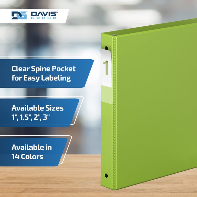 Davis Group Premium Economy 6-Pack 3-Ring Binders for School or Office, Round-Ring Binders, 1 Inch, Green - Image 4